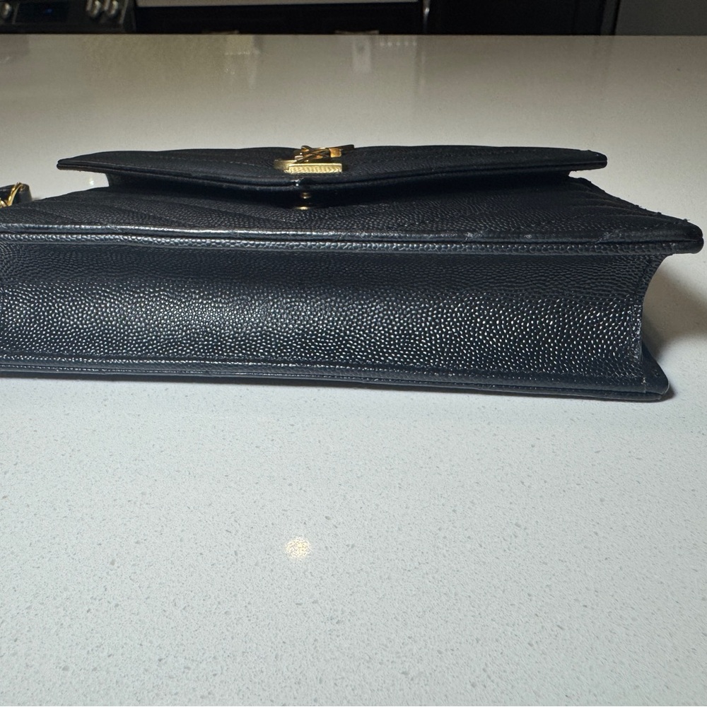 Yves Saint Laurent Black Crossbody with Gold Chain - Picture 8 of 12